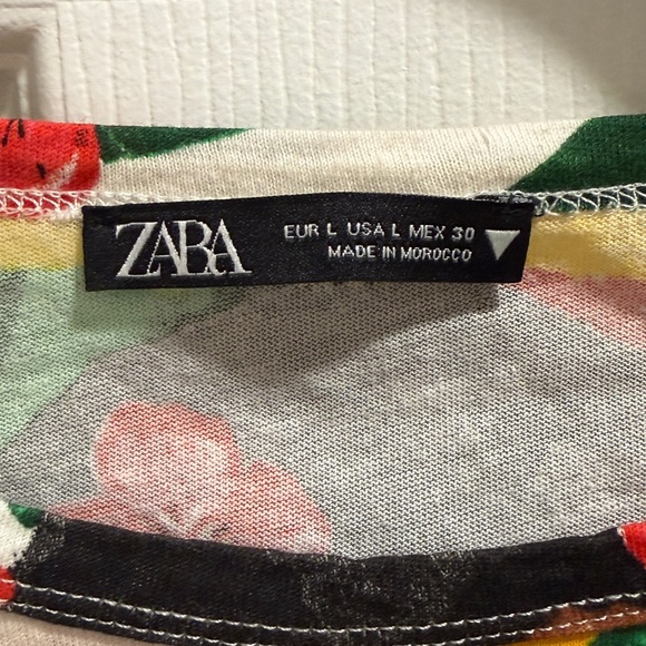 Unique Zara Colorful Abstract International Top Hawaiian Flowers Women’s L - Picture 3 of 4